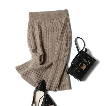 Shuchan High Quality Women& 100% Pure Cashmere Knit Midi Skirt Elastic Waist Warm Rib Knitted Knee-length Autumn Skirts Female
Shuchan High Quality Women& 100% Pure Cashmere Knit Midi Skirt Elastic Waist Warm Rib Knitted Knee-length Autumn Skirts Female