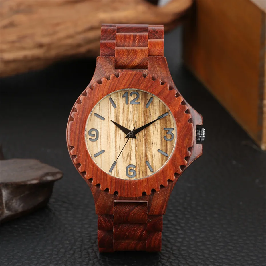 Luxury Red Wooden Men's Watch Gear Design Man Handmade Clock reloj para hombre Creative Wood Wristwatch Ultralight Watch Gift
Luxury Red Wooden Men's Watch Gear Design Man Handmade Clock reloj para hombre Creative Wood Wristwatch Ultralight Watch Gift