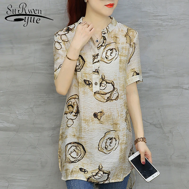 2019 new spring and summer new female clothing short blouses casual print women tops fashion plus size female shirts D532 30
2019 new spring and summer new female clothing short blouses casual print women tops fashion plus size female shirts D532 30