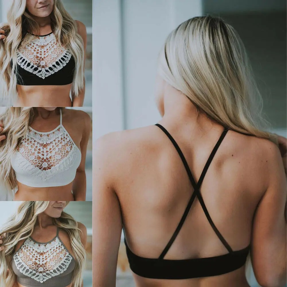 New Floral Lace Hollow Halter Bralette Lined Patchwork Bra No Pad Crop Top O Neck 3 Colors Tank
New Floral Lace Hollow Halter Bralette Lined Patchwork Bra No Pad Crop Top O Neck 3 Colors Tank