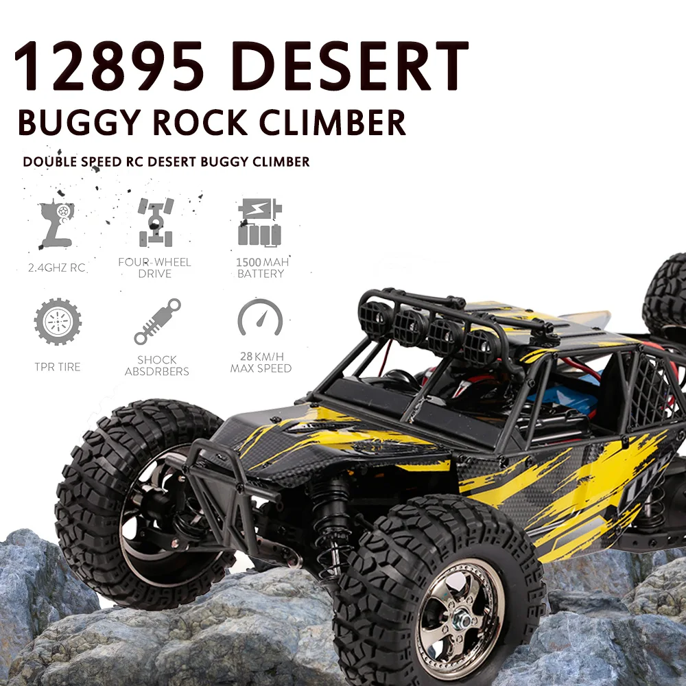 GOOLRC 12895 1/12 RC Truck Desert Buggy Off-road Rock Climber 2.4GHz 4WD Two-Speed Mode Remote Control RTR
GOOLRC 12895 1/12 RC Truck Desert Buggy Off-road Rock Climber 2.4GHz 4WD Two-Speed Mode Remote Control RTR