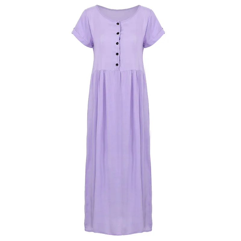Romacci plus size maxi dress 5XL Casual Women Cotton Linen Dress Solid Color Button Front O-Neck Short Sleeve Loose Long Dress
Romacci plus size maxi dress 5XL Casual Women Cotton Linen Dress Solid Color Button Front O-Neck Short Sleeve Loose Long Dress