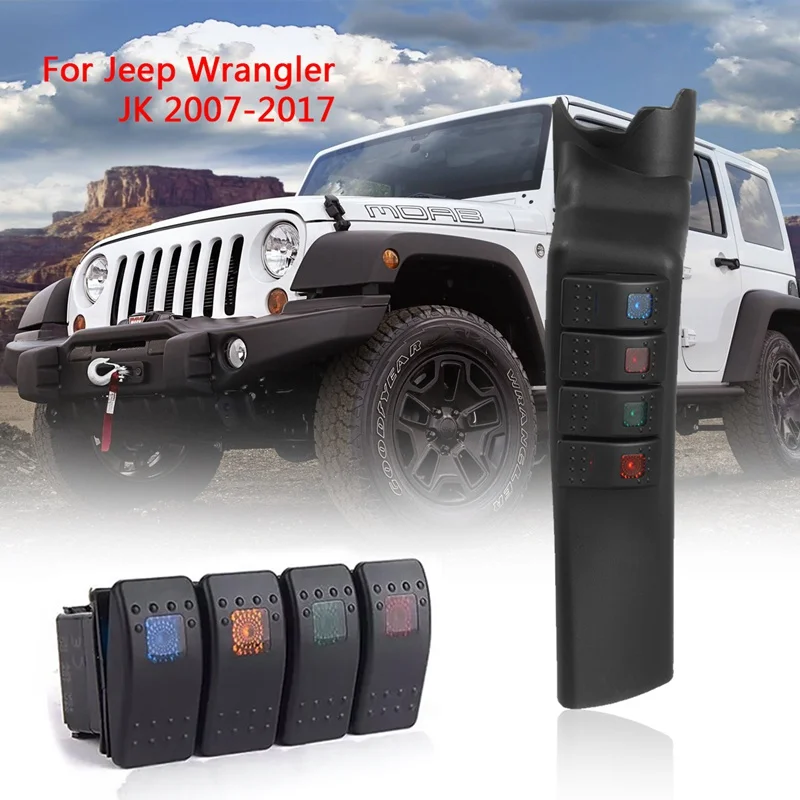 Left A-Pillar Switch Panel Pod W/ 4 Switch Combo For Jeep 2007-2017 For Wrangler
Left A-Pillar Switch Panel Pod W/ 4 Switch Combo For Jeep 2007-2017 For Wrangler