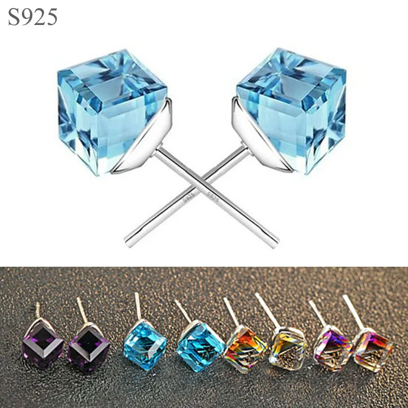 Real Pure Solid 925 Sterling Silver Stud Earrings for Women Fine Jewelry Purple Blue Gold Black Austrian Crystal Female Earrings
Real Pure Solid 925 Sterling Silver Stud Earrings for Women Fine Jewelry Purple Blue Gold Black Austrian Crystal Female Earrings