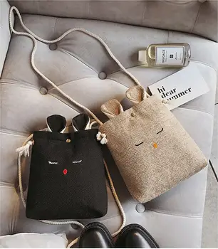Women's fashion Messenger bag cute linen bunny bag small square shoulder bag
Women's fashion Messenger bag cute linen bunny bag small square shoulder bag