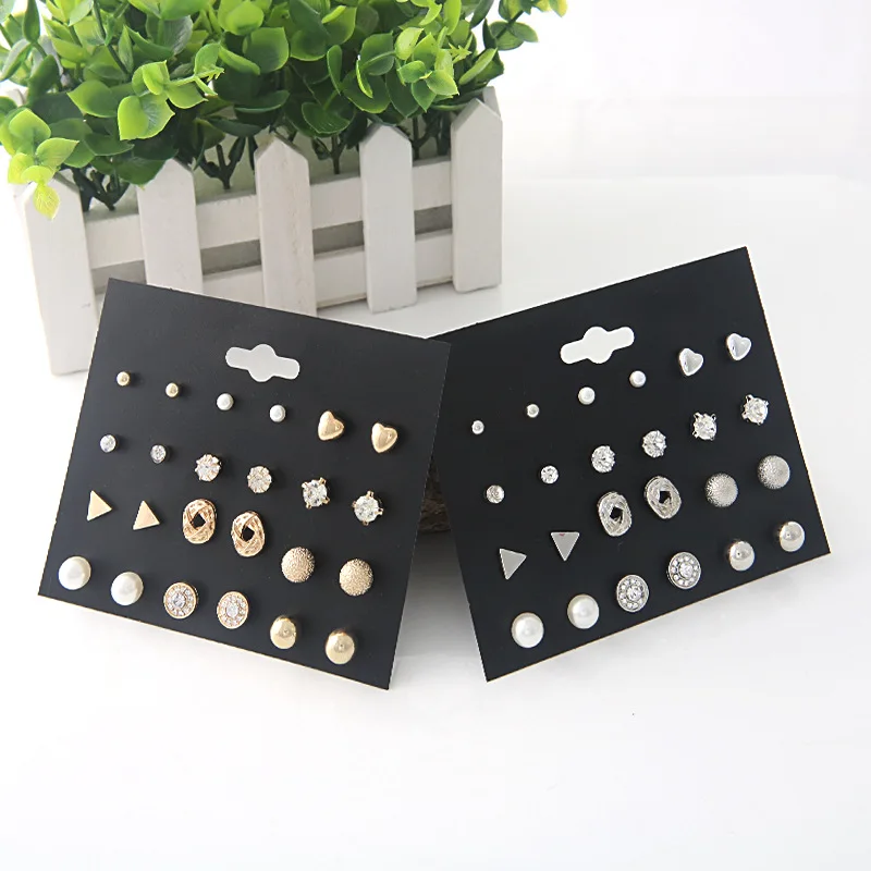 12 Pairs/Set Fashion Sweet Stud Earrings for Women Girl's Party Gift Round Triangle Jewelry Simulation Pearl Combination Simple
12 Pairs/Set Fashion Sweet Stud Earrings for Women Girl's Party Gift Round Triangle Jewelry Simulation Pearl Combination Simple