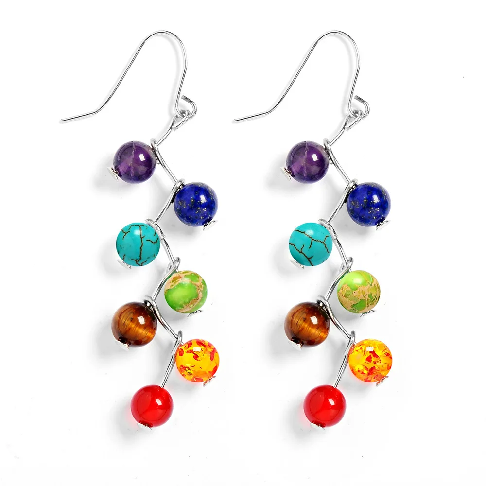 Brincos Vintage Fashion Silver Plated Bead 7 Chakra Healing Balance Drop Earrings Party Earrings for Women Jewelry Mujer
Brincos Vintage Fashion Silver Plated Bead 7 Chakra Healing Balance Drop Earrings Party Earrings for Women Jewelry Mujer