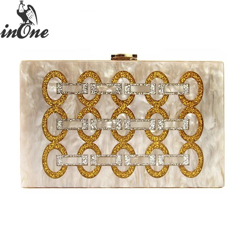 INONE Golden Loop Glitter Shining Evening Purse Acrylic Clutch Box Bags for Women 2019 Designer Chain Crossbody Handbag Case Bag
INONE Golden Loop Glitter Shining Evening Purse Acrylic Clutch Box Bags for Women 2019 Designer Chain Crossbody Handbag Case Bag