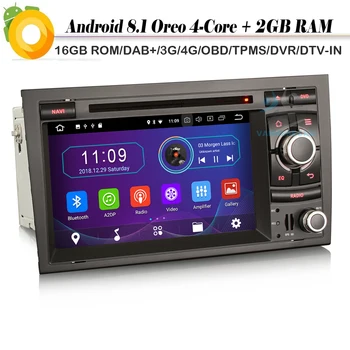 

Quad Core DAB+ Car stereo FOR Audi A4 S4 RS4 RNS-E Android 8.1 Autoradio Sat Nav Car GPS Navigation Player WiFi DVD DVR OBD TPMS