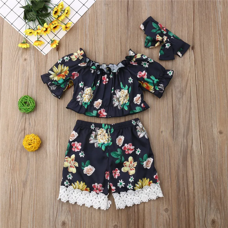 Fashion Newborn Baby Girls Summer Flowers Outfits Off Shoulder Crop Tops Lace Patchwork Shorts Headband Floral Sets 3Pcs 0-18M
Fashion Newborn Baby Girls Summer Flowers Outfits Off Shoulder Crop Tops Lace Patchwork Shorts Headband Floral Sets 3Pcs 0-18M