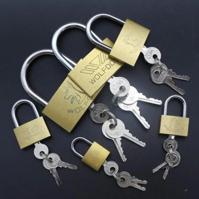 

Copper Padlock Wolf Head Brass Lock Small Locks Door Locks 20mm 25mm 30mm 40mm Not Rust Lock Core Include 3 keys