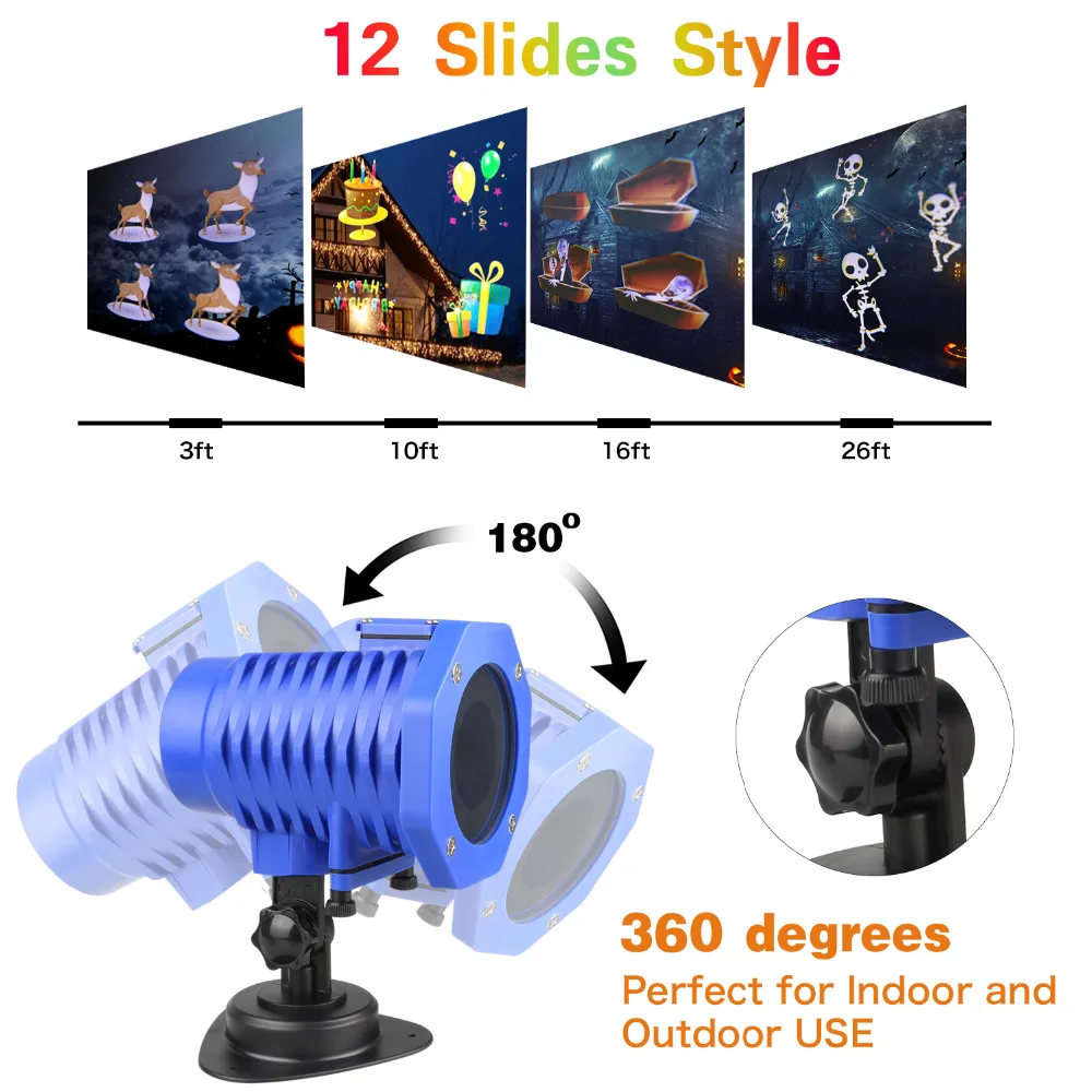 12Pattern Dynamic Animation Projector Lights Christmas/Halloween Projector LightIP65 Waterproof Sparkling Landscape ProjectionDA
12Pattern Dynamic Animation Projector Lights Christmas/Halloween Projector LightIP65 Waterproof Sparkling Landscape ProjectionDA