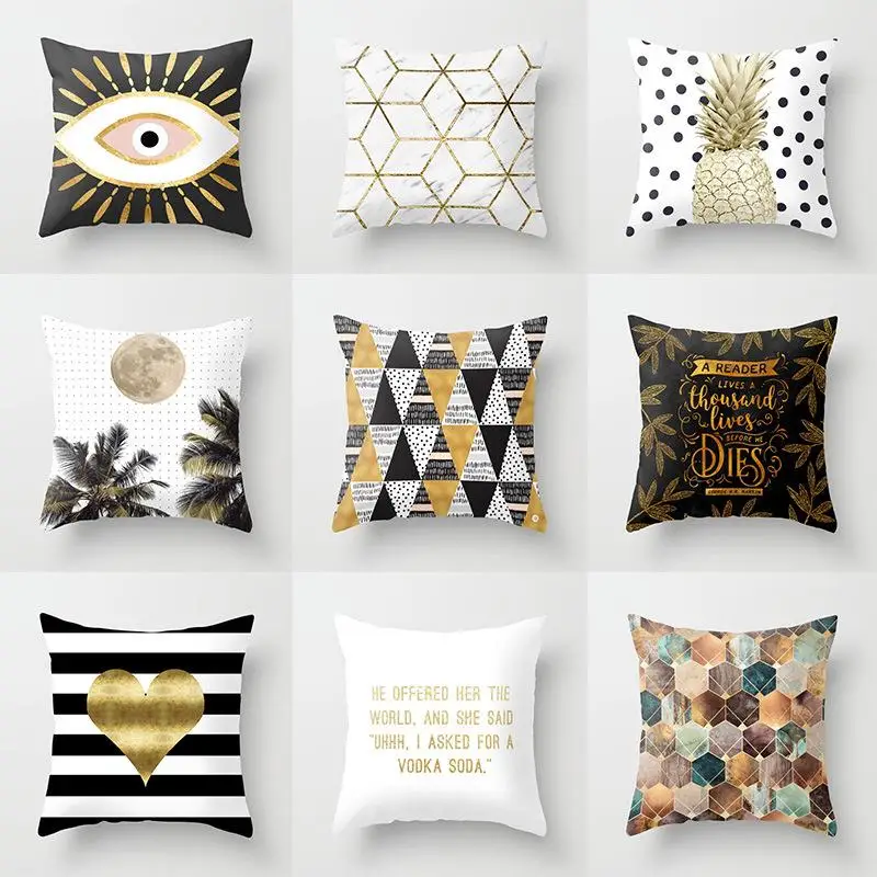 Black Golden Geometric Cushion Cover Peach Skin Pineapple Sofa Modern Decorative Pillowcases Office Living Room Home Decor 45x45
Black Golden Geometric Cushion Cover Peach Skin Pineapple Sofa Modern Decorative Pillowcases Office Living Room Home Decor 45x45