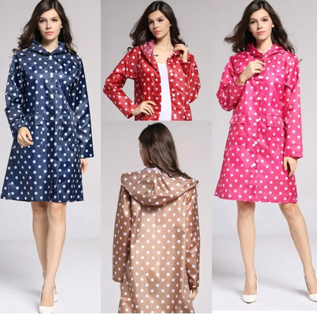 Women Polka Dot Ultra-thin Breathable Long Sleeve Raincoat Casual Rainy Day Hooded Knee Length Loose
Women Polka Dot Ultra-thin Breathable Long Sleeve Raincoat Casual Rainy Day Hooded Knee Length Loose
