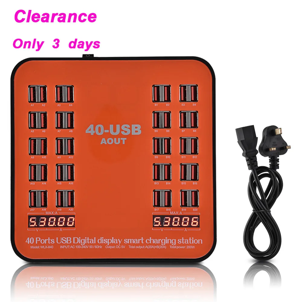 1 PC 40 Ports USB Charger Station 200W/40A LCD Digital Display USB Smart Stable Chargeing Station UK Plug Laadstation
1 PC 40 Ports USB Charger Station 200W/40A LCD Digital Display USB Smart Stable Chargeing Station UK Plug Laadstation