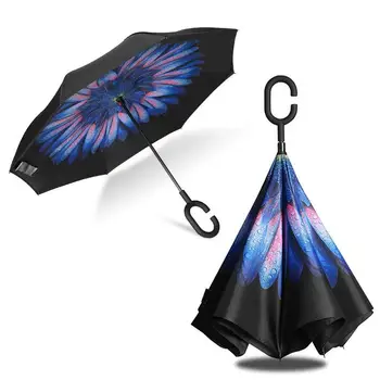 Double Layered Umbrella Inverted Folding Umbrella Windproof UV Protection C Shaped Handle Umbrella With Cover For Car Outdoor
Double Layered Umbrella Inverted Folding Umbrella Windproof UV Protection C Shaped Handle Umbrella With Cover For Car Outdoor