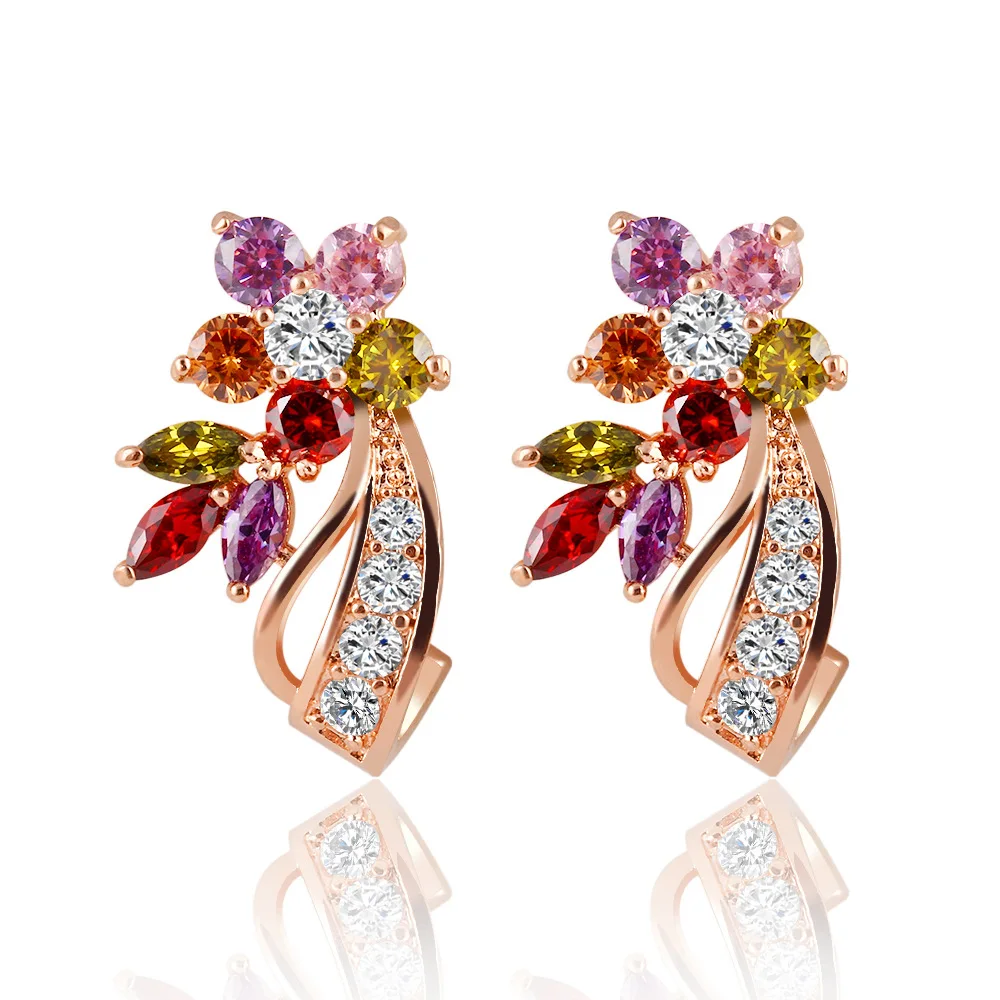 BOUNABAY Gold Color Flower Oversized Big Stud Earrings with Multicolor AAA Zircon Stone Birthday Gift Jewelry
BOUNABAY Gold Color Flower Oversized Big Stud Earrings with Multicolor AAA Zircon Stone Birthday Gift Jewelry