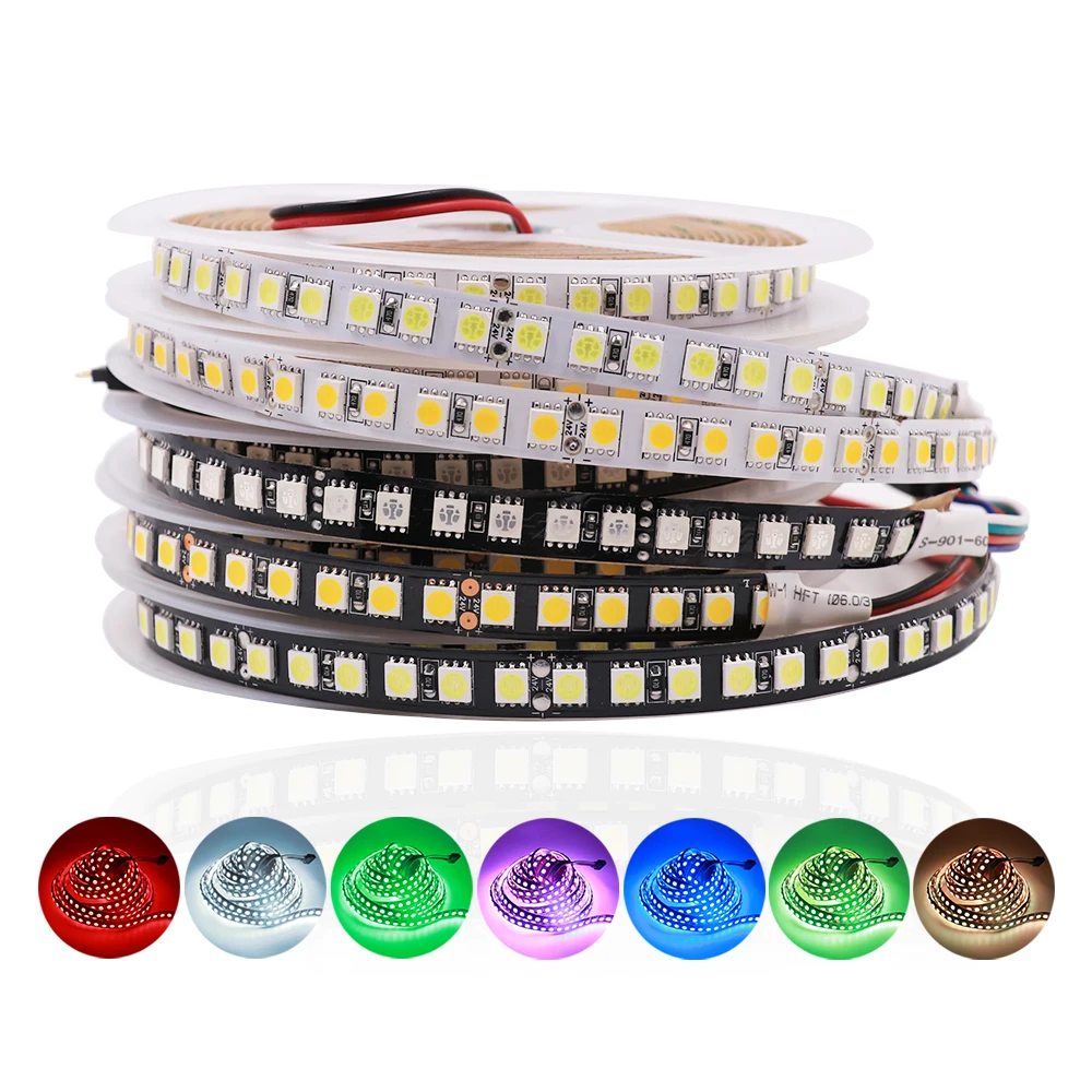 24V 5050 LED Strip 5m 600leds Warm White/Cold White/RGB Flexible Kitchen Rope Lights White/Black Board
24V 5050 LED Strip 5m 600leds Warm White/Cold White/RGB Flexible Kitchen Rope Lights White/Black Board