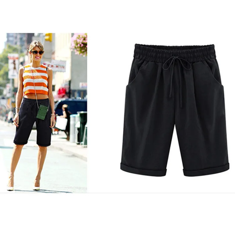 Summer Straight Knee Length Shorts Comfortable Pocket Summer Beach Trousers Women's Shorts Casual Elastic Waist Plus SizeShorts
Summer Straight Knee Length Shorts Comfortable Pocket Summer Beach Trousers Women's Shorts Casual Elastic Waist Plus SizeShorts