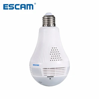 

ESCAM QP136 360 Degree Panoramic Camera Bulb WiFi IP Camera HD 960P Infrared Night Vision WiFi Security Camera Wireless Camera