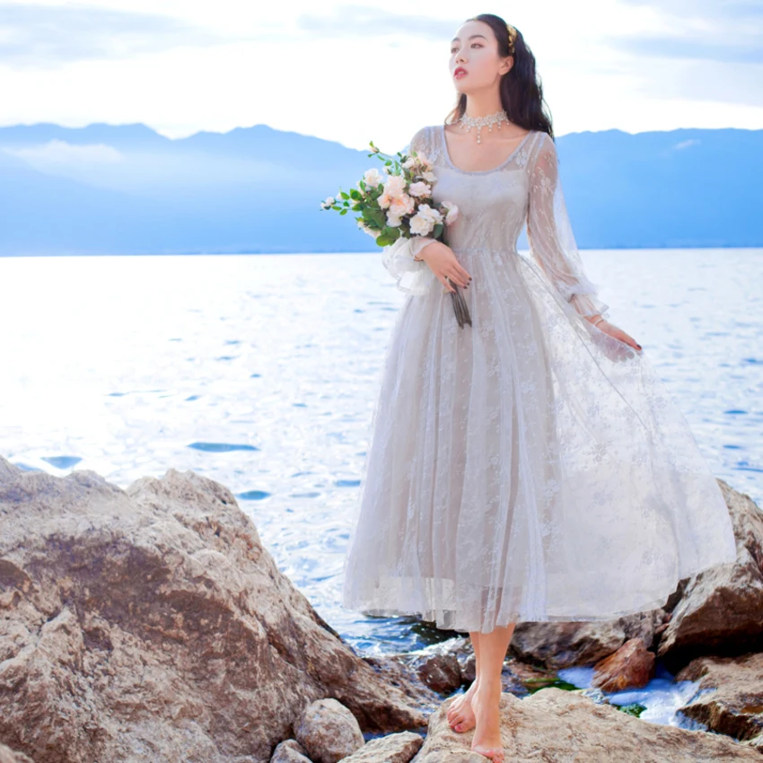 2018 Spring Summer Women Dresses Sexy O Neck Floral Lace Dress Female High Waist Long Sleeve A-Line Dress Party Vestidos
2018 Spring Summer Women Dresses Sexy O Neck Floral Lace Dress Female High Waist Long Sleeve A-Line Dress Party Vestidos