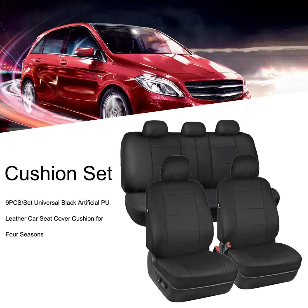 9PCS/Set Universal Black Artificial PU Leather Car Seat Cover Cushion for Four Seasons
9PCS/Set Universal Black Artificial PU Leather Car Seat Cover Cushion for Four Seasons
