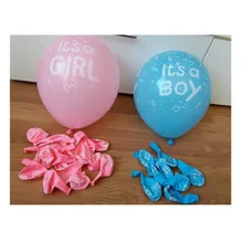 10 pces é um menino e é uma menina bebê menino látex balões para casamento aniversário festa de chá de fraldas decoração azul cor-de-rosa(China)
