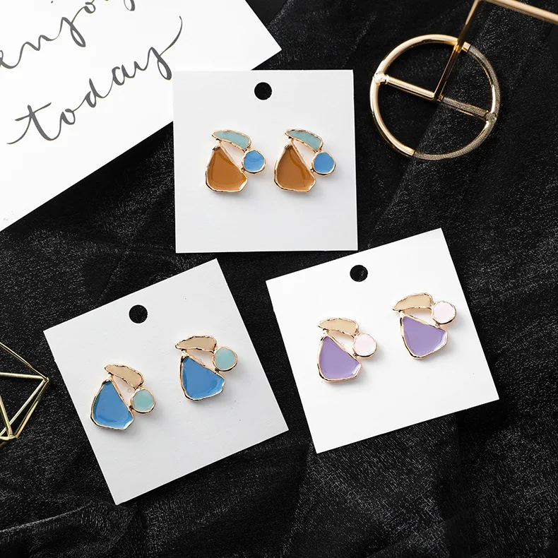 2019 new design fashion jewelry personality stitching colorful drip oil earrings summer style earrings for Girls gift for woman
2019 new design fashion jewelry personality stitching colorful drip oil earrings summer style earrings for Girls gift for woman