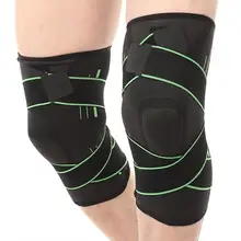 1 個 3D ウィービング加圧膝ブレースバスケットボールハイキングサイクリング膝サポートプロ保護スポーツ膝パッド(China)