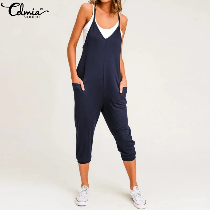 Celmia 2019 Summer Harajuku Women Sexy Jumpsuits Straps Casual Loose Plus Size Overalls Sleeveless Playsuits Beach Rompers
Celmia 2019 Summer Harajuku Women Sexy Jumpsuits Straps Casual Loose Plus Size Overalls Sleeveless Playsuits Beach Rompers