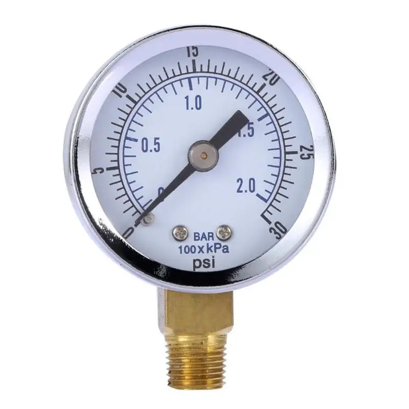 1/8" NPT Mini Pressure Gauge Air Compressor Hydraulic Vacuum Gauge Manometer Pressure Tester 0-30PSI 0-2bar Back Mount 1.5" Dial
1/8" NPT Mini Pressure Gauge Air Compressor Hydraulic Vacuum Gauge Manometer Pressure Tester 0-30PSI 0-2bar Back Mount 1.5" Dial