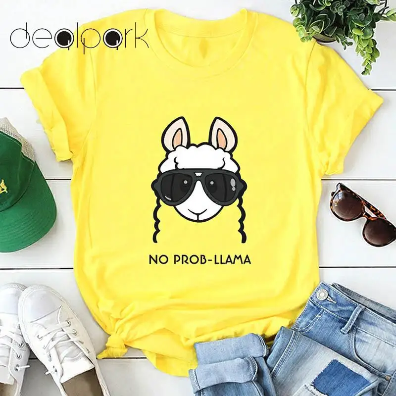 2019 Summer tshirt Women No Prob Llama T-Shirt Cartoon Head Print Short Sleeve Cotton Casual Tops Ladies T Shirts Plus Size 5XL
2019 Summer tshirt Women No Prob Llama T-Shirt Cartoon Head Print Short Sleeve Cotton Casual Tops Ladies T Shirts Plus Size 5XL