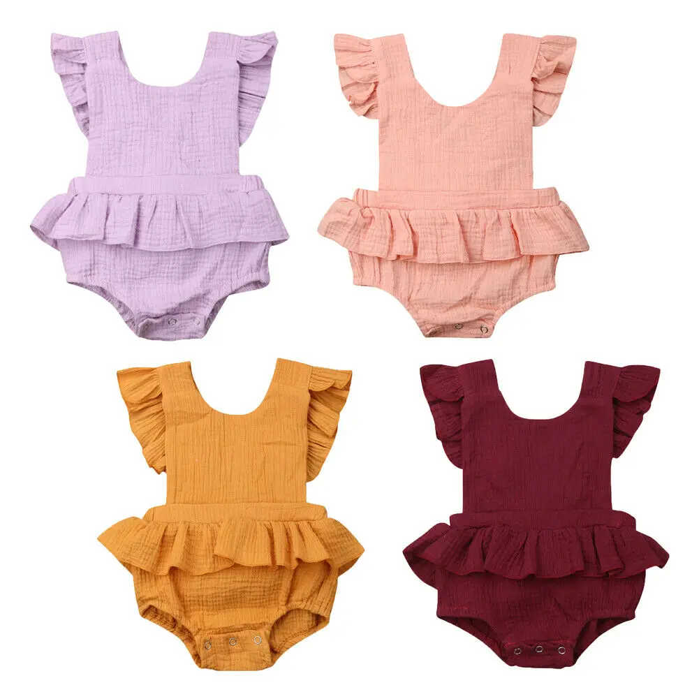 2019 New Infant Newborn Baby Girls Clothing Ruffles Romper Backless Bow Jumpsuit Playsuit Baby Girl Costumes Summer
2019 New Infant Newborn Baby Girls Clothing Ruffles Romper Backless Bow Jumpsuit Playsuit Baby Girl Costumes Summer