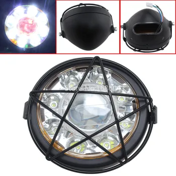 6.5"Motorcycle Colorful Led Headlight White Angel Eye+Five Stars Cover Grill New Black
6.5"Motorcycle Colorful Led Headlight White Angel Eye+Five Stars Cover Grill New Black