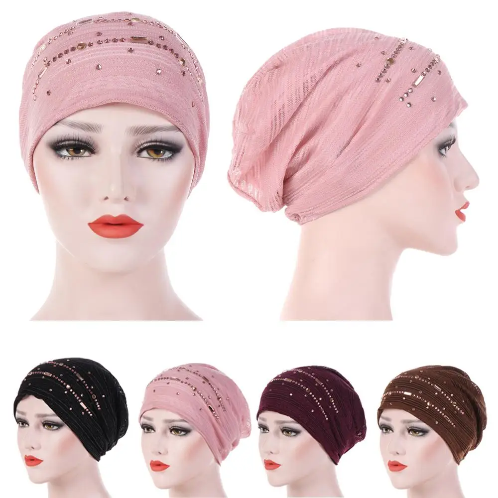 1PC Solid Fashion Women Beading India Hat Islamic Lace Turban Elastic Muslim Hat Chemo Cap Headwrap Soft Sleeping Hat Beanie New 
1PC Solid Fashion Women Beading India Hat Islamic Lace Turban Elastic Muslim Hat Chemo Cap Headwrap Soft Sleeping Hat Beanie New