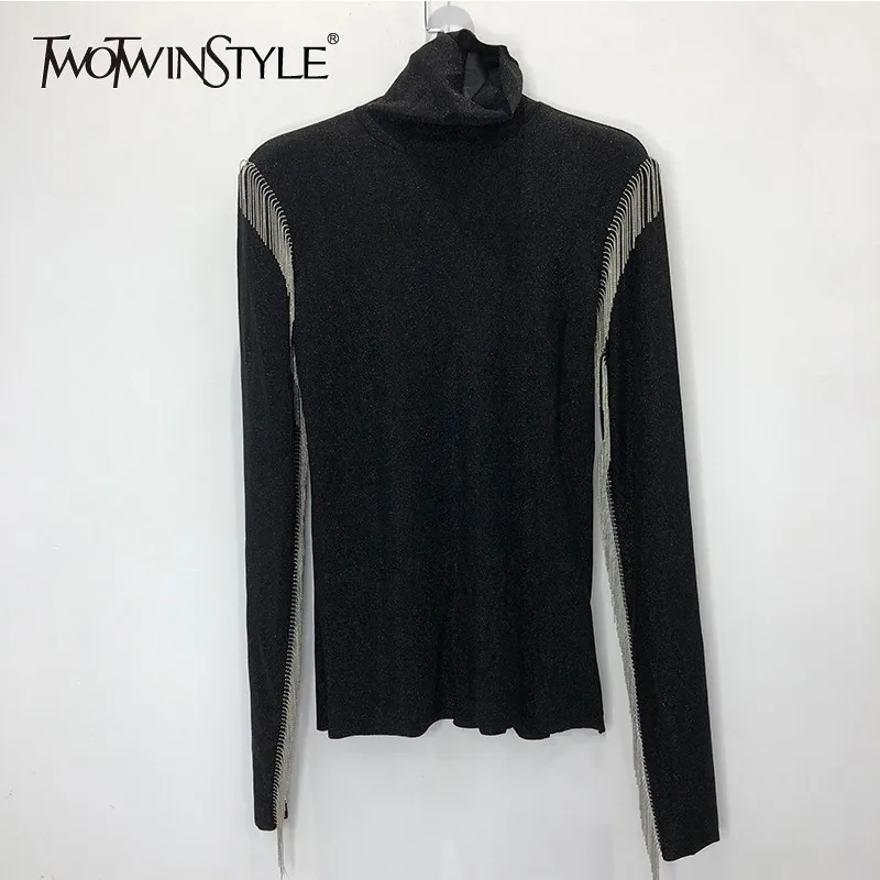 TWOTWINSTYLE Knitting Sweater For Women Long Sleeve O Neck Patchwork Beading Tassel Pullover Tops Female 2019 Autumn Fashion
TWOTWINSTYLE Knitting Sweater For Women Long Sleeve O Neck Patchwork Beading Tassel Pullover Tops Female 2019 Autumn Fashion