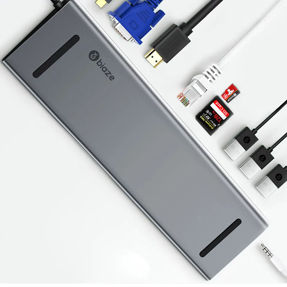 ZH97 10-in-1 Type-C to 3-Port USB 3.0 PD Charge VGA Gigabit RJ45 3.5mm Audio SD TF Hub 4K HD Display SD/TF Card Slot USB HUB
ZH97 10-in-1 Type-C to 3-Port USB 3.0 PD Charge VGA Gigabit RJ45 3.5mm Audio SD TF Hub 4K HD Display SD/TF Card Slot USB HUB