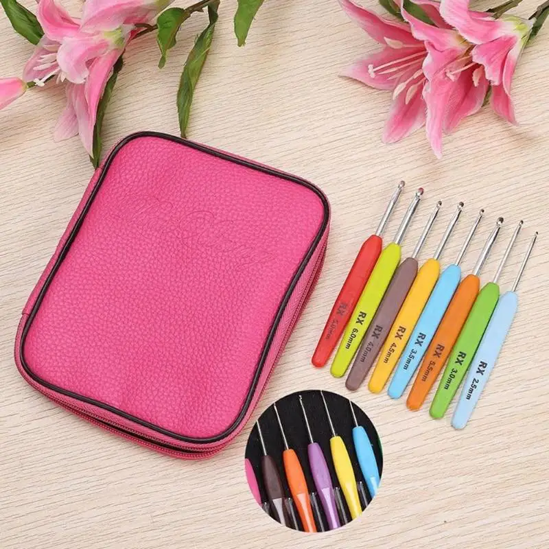 16pcs/set Soft Handle Aluminium Crochet Hooks Knitting Needles Kit Craft Case Crochet set Weaving Sewing Tools kit de tejido
16pcs/set Soft Handle Aluminium Crochet Hooks Knitting Needles Kit Craft Case Crochet set Weaving Sewing Tools kit de tejido