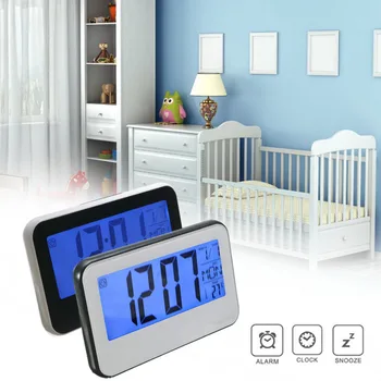 LCD Display Digital Backlight Alarm Clock Thermometer Sound Controlled Home Calendar Date Display Snooze Function
LCD Display Digital Backlight Alarm Clock Thermometer Sound Controlled Home Calendar Date Display Snooze Function