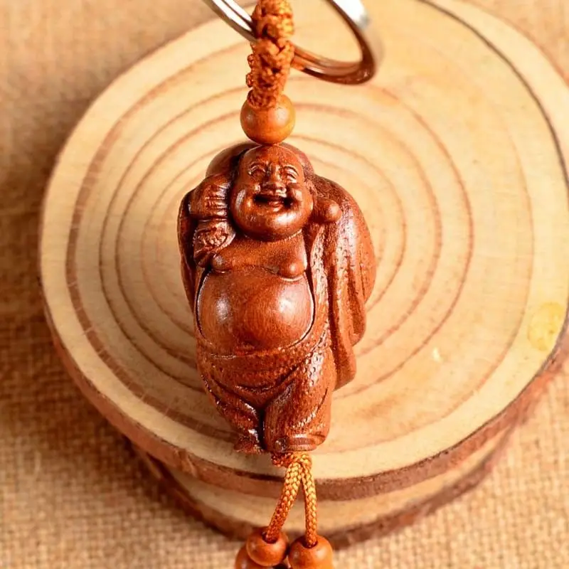 Collectable Chinese Wood Carved Geomancy Budai Monk Buddha Statue Key Chain Pendant Exquisite Small Statues
Collectable Chinese Wood Carved Geomancy Budai Monk Buddha Statue Key Chain Pendant Exquisite Small Statues