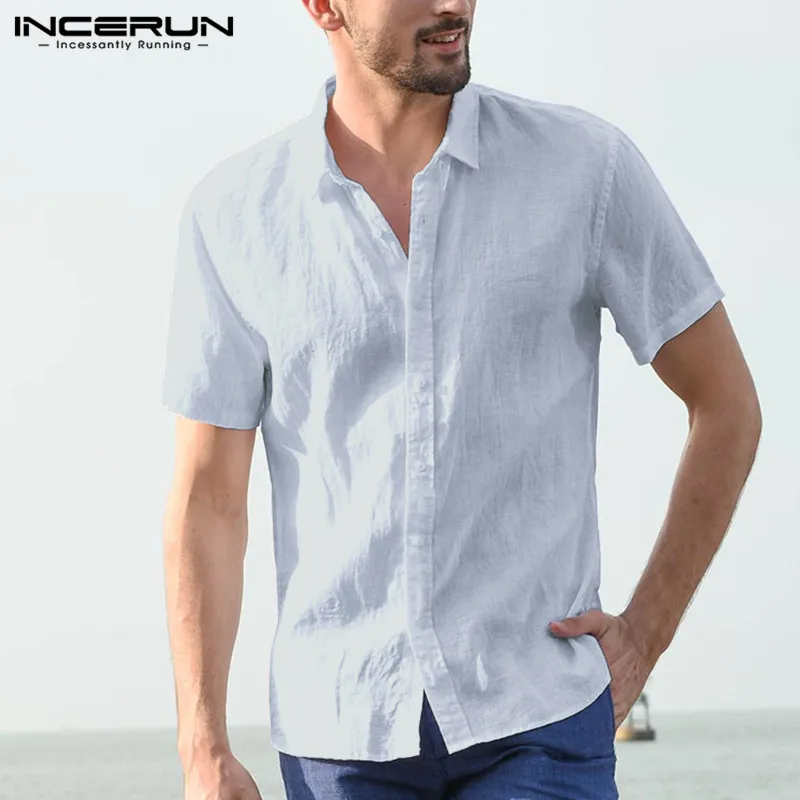 Summer Fashion Short Sleeve Shirt Men Streetwear Lapel Neck Cotton Button Tops Mens Casual Shirts Camisa Plus Size 2019 INCERUN
Summer Fashion Short Sleeve Shirt Men Streetwear Lapel Neck Cotton Button Tops Mens Casual Shirts Camisa Plus Size 2019 INCERUN