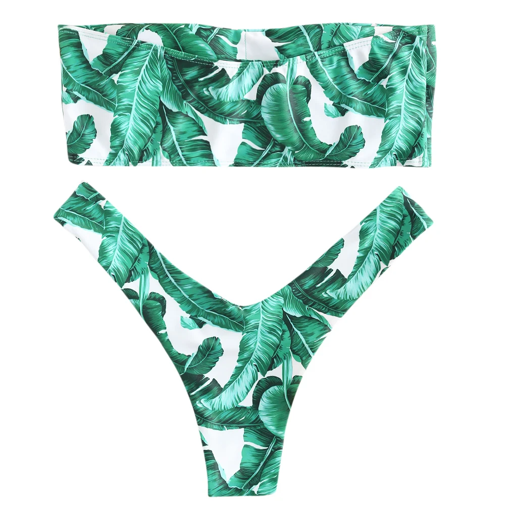 ZAFUL Hot Sale 2019 Leaf Print Bandeau Bikini Strapless High Leg Bikini Set High Cut Swimsuit Sexy Thong Brazilian Bikini 2019
ZAFUL Hot Sale 2019 Leaf Print Bandeau Bikini Strapless High Leg Bikini Set High Cut Swimsuit Sexy Thong Brazilian Bikini 2019