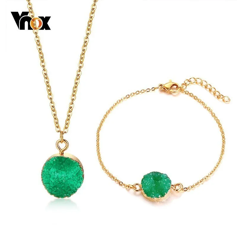 Vnox Gold Tone Jewelry Sets for Women Multi-color Stone Female Girl Lady Party Accessories
Vnox Gold Tone Jewelry Sets for Women Multi-color Stone Female Girl Lady Party Accessories