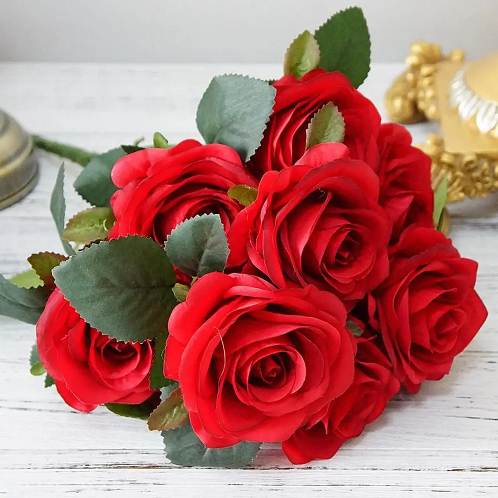 10 Heads Bouquet Silk Plastic Artificial Roses Bridal Wedding Bouquet for Home Garden Party Wedding Decoration
10 Heads Bouquet Silk Plastic Artificial Roses Bridal Wedding Bouquet for Home Garden Party Wedding Decoration