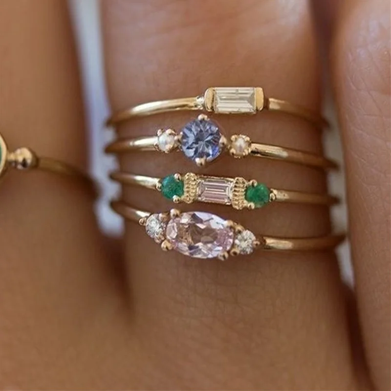 2019 New Arrival 4PCS/Set Crystal Gold Color Shiny Ring Set Christmas Valentines Wedding Engagement Gifts
2019 New Arrival 4PCS/Set Crystal Gold Color Shiny Ring Set Christmas Valentines Wedding Engagement Gifts