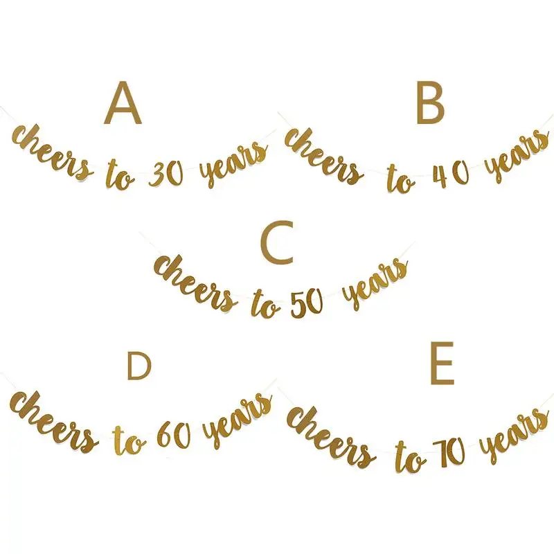 Golden Glitter Cheers To 30 40 50 60 70 Years English Letter String Flag Birthday Party Banner Wedding Party Supplies Ornament
Golden Glitter Cheers To 30 40 50 60 70 Years English Letter String Flag Birthday Party Banner Wedding Party Supplies Ornament
