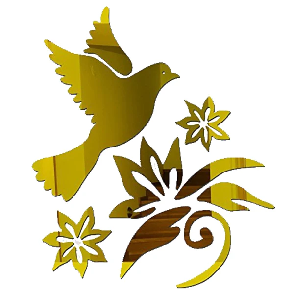 New-3D Bird Flowers Mirror Effect Wall Stickers Fashion Design Art Decals Home Decoration Gold
New-3D Bird Flowers Mirror Effect Wall Stickers Fashion Design Art Decals Home Decoration Gold