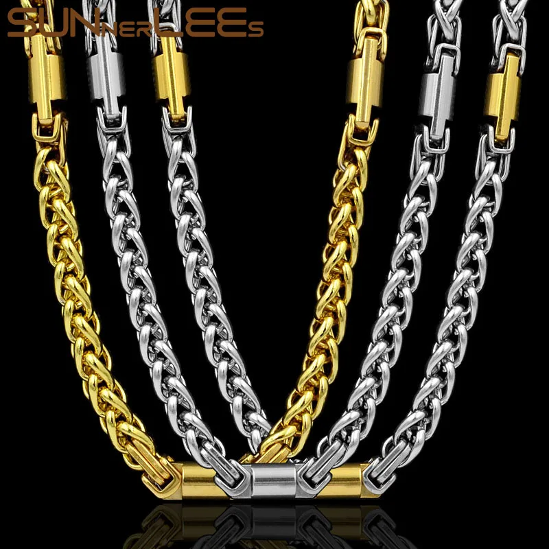 SUNNERLEES Fashion Jewelry 316L Stainless Steel Necklace 6mm Geometric Wheat Link Chain Silver Gold Black Men Women Gift SC60 N
SUNNERLEES Fashion Jewelry 316L Stainless Steel Necklace 6mm Geometric Wheat Link Chain Silver Gold Black Men Women Gift SC60 N