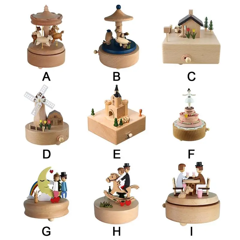 Kawaii Zakka Carousel Musical Boxes Wooden Music Box Wood Crafts Retro Birthday X-mas Gift Vintage Home Decoration Accessories
Kawaii Zakka Carousel Musical Boxes Wooden Music Box Wood Crafts Retro Birthday X-mas Gift Vintage Home Decoration Accessories