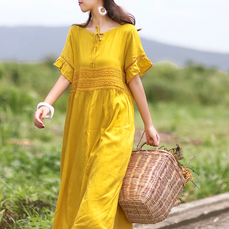 NINI WONDERLAND 2019 Summer Vintage Solid Color Loose Lace Hollow Out Patchwork Dress Women Vintage Dresses Classic Big Size
NINI WONDERLAND 2019 Summer Vintage Solid Color Loose Lace Hollow Out Patchwork Dress Women Vintage Dresses Classic Big Size